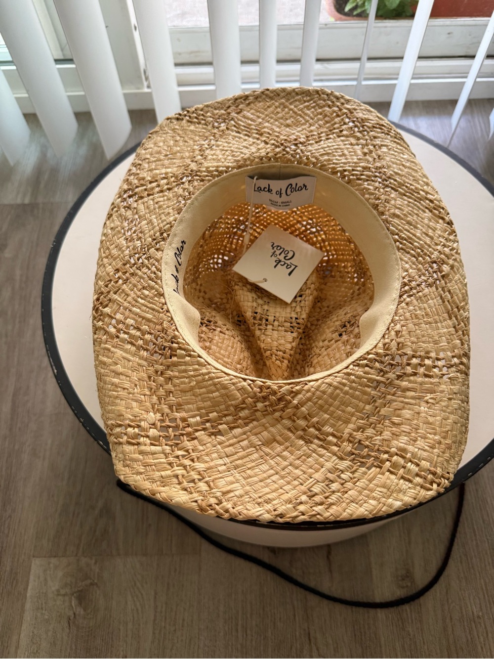 lack of color sundance tan straw raffia cowboy fedora crown summer sun hat small - Picture 5 of 6